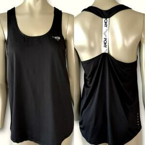 Pony Athletic Racerback Strappy Gym Workout Tank Top Activewear Size S Black